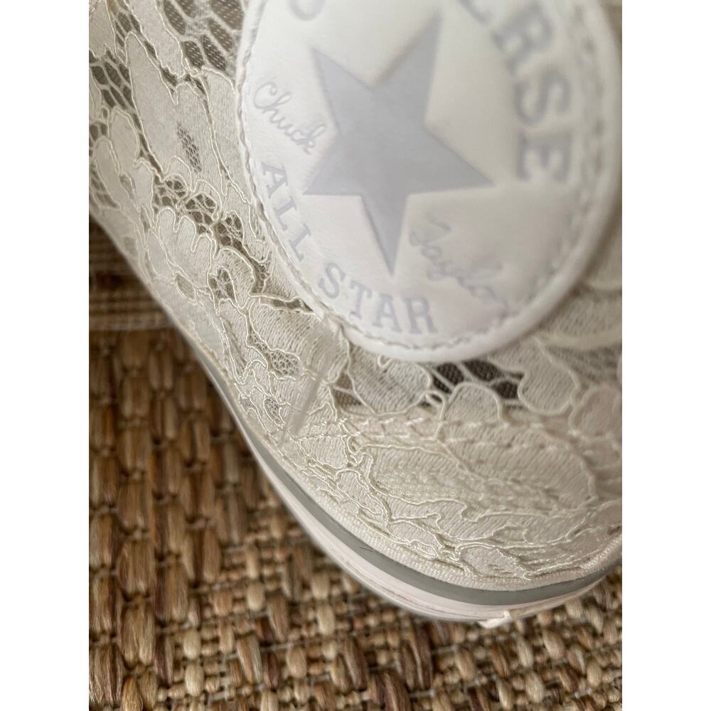Converse Pre-loved White Lace High tops SZ 9.5 - Picture 11 of 11